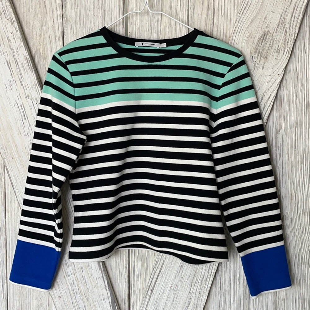 T by Alexander Wang Striped Sweater - Black, White, Green, Blue